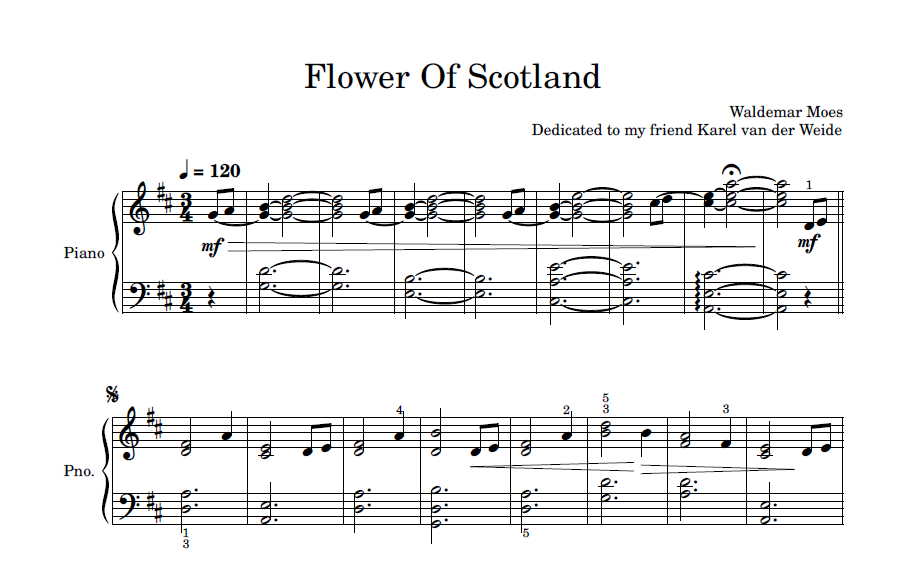 Sheet Music - Flower of Scotland