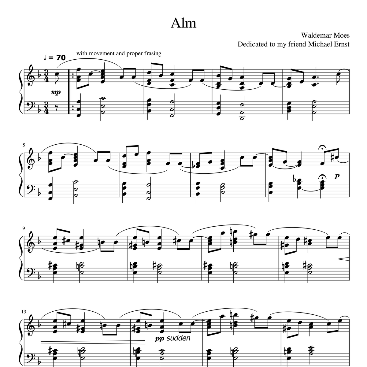 Sheet Music - Alm