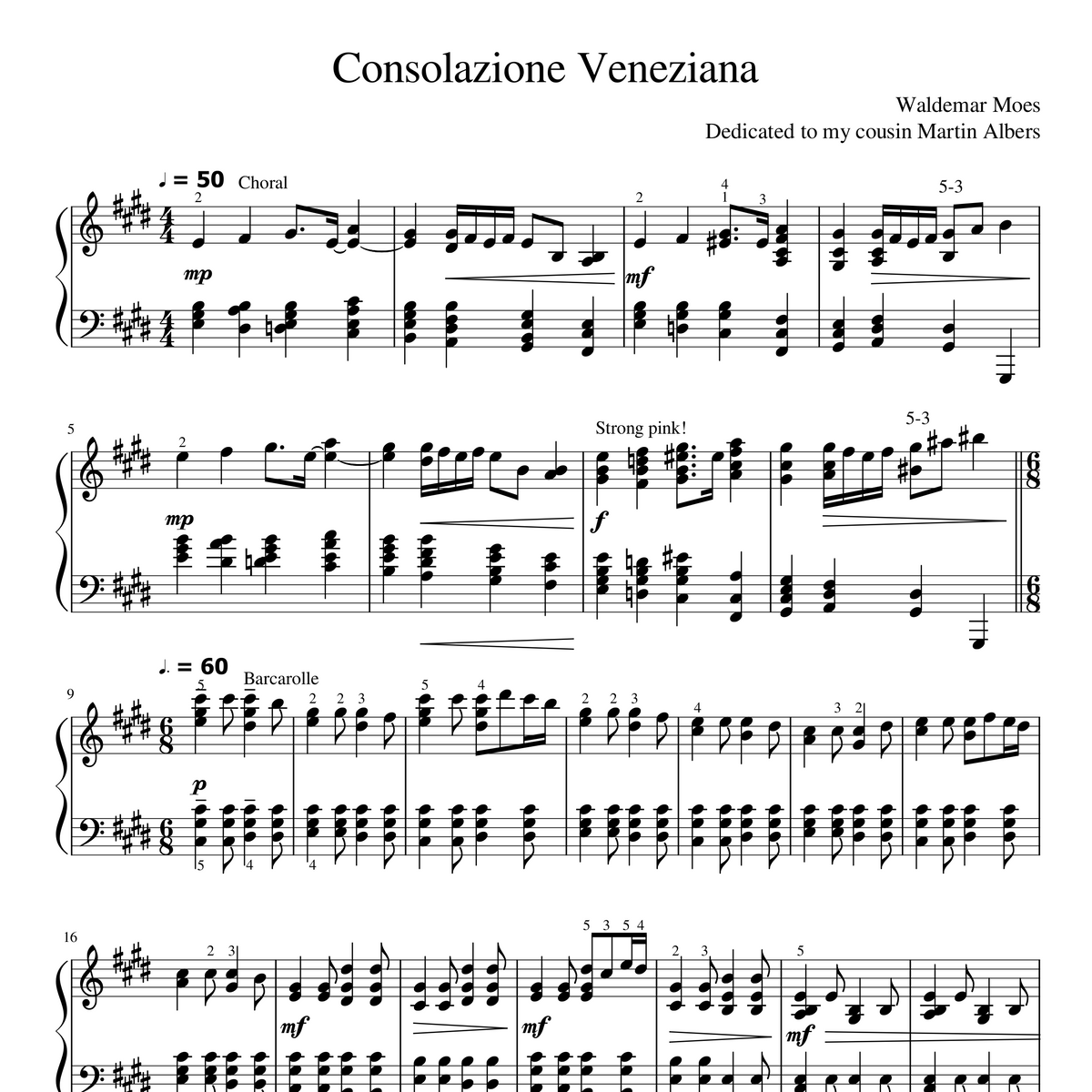 Sheet Music - Consolazione Veneziana