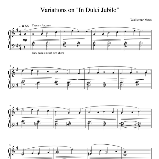 Sheet Music - Variations on "In Dulci Jubilo"