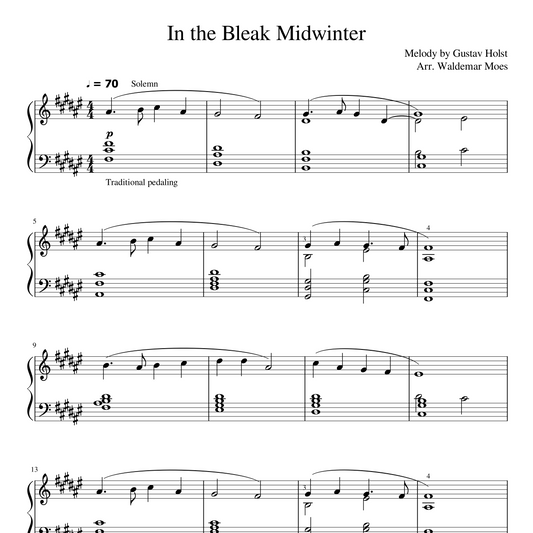 Sheet Music - In the Bleak Midwinter