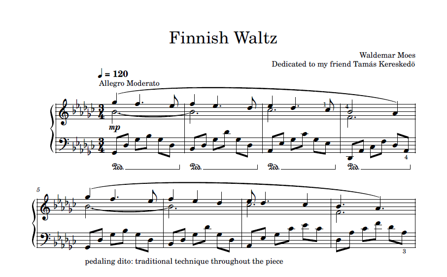 Sheet Music - Finnish Waltz