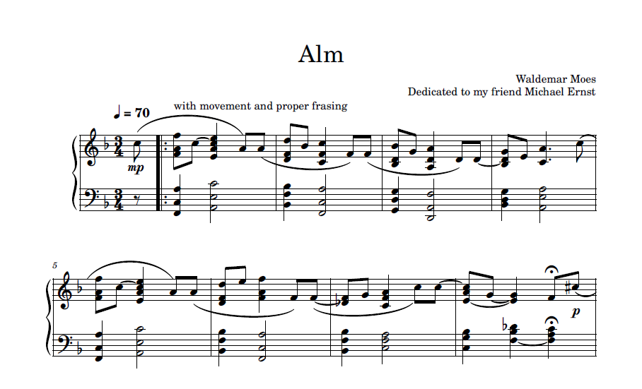 Sheet Music - Alm