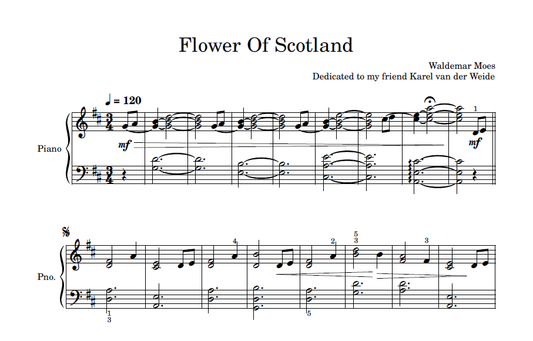 Sheet Music - Flower of Scotland