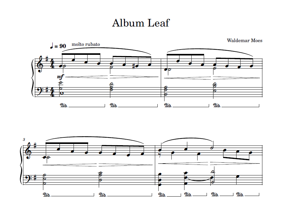 Sheet Music - Album Leaf