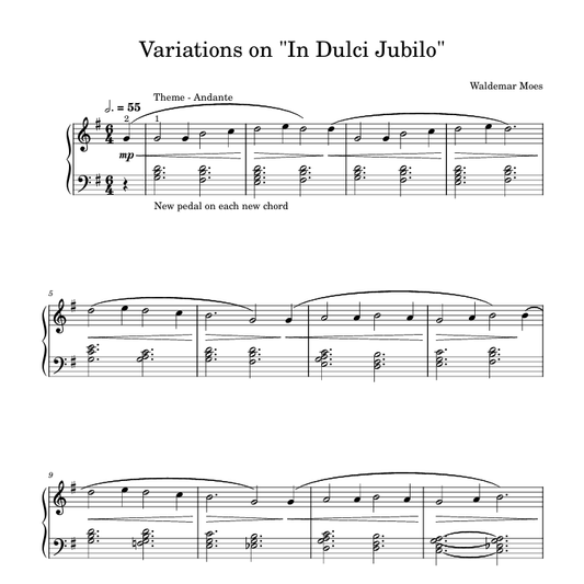 Sheet Music - Variations on "In Dulci Jubilo"
