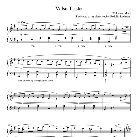 Sheet Music - Valse Triste