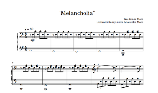 Sheet Music - Melancholia