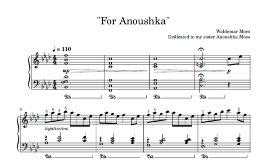 Sheet Music - For Anoushka