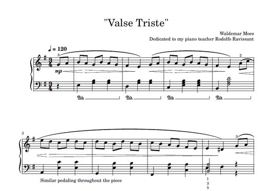 Sheet Music - Valse Triste